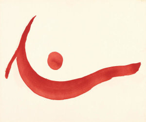 Georgia O'Keeffe - Untitled (Abstraction Red Wave with Circle), 1979