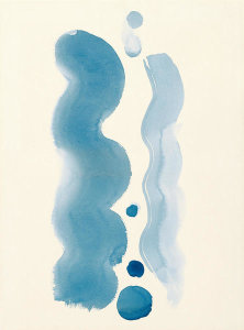 Georgia O'Keeffe - Untitled (Curved Line and Round Spots--Blue), 1976-1977