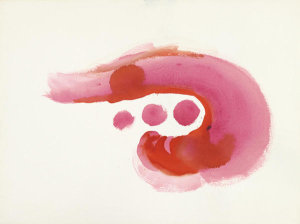 Georgia O'Keeffe - Untitled (Abstraction Pink Curve and Circles), 1970s
