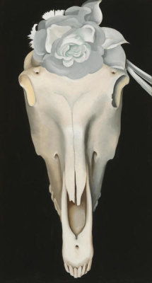 Georgia O'Keeffe - Horses Skull with White Rose, 1931