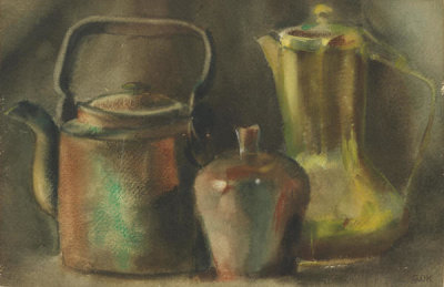 Georgia O'Keeffe - Untitled (Still Life) "Teapots", ca. 1904